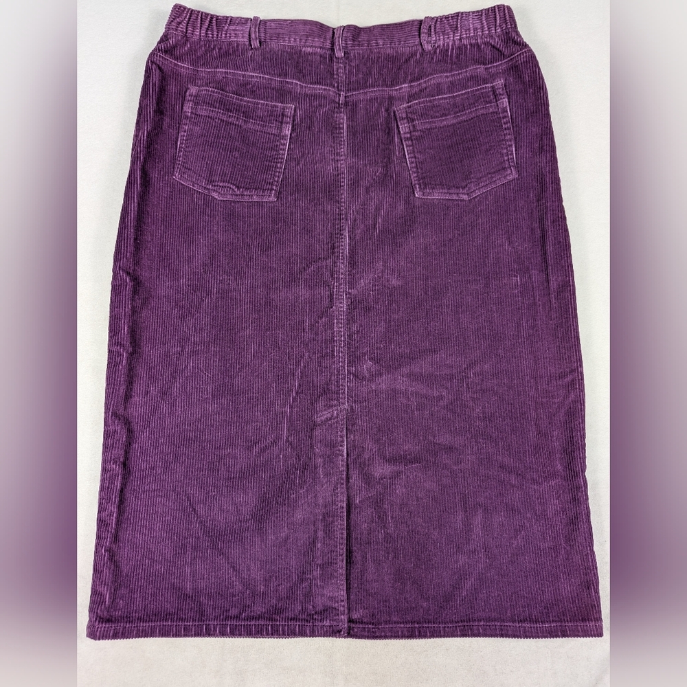 Orvis Purple Corduroy Women's 5 Pocket Pencil Skirt Plus Size 20 - Picture 3 of 4